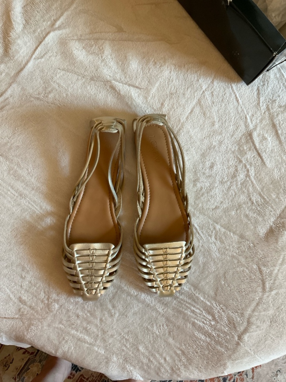 J.Crew Metallic Gold Huarache Sandals 8.5 New in Box